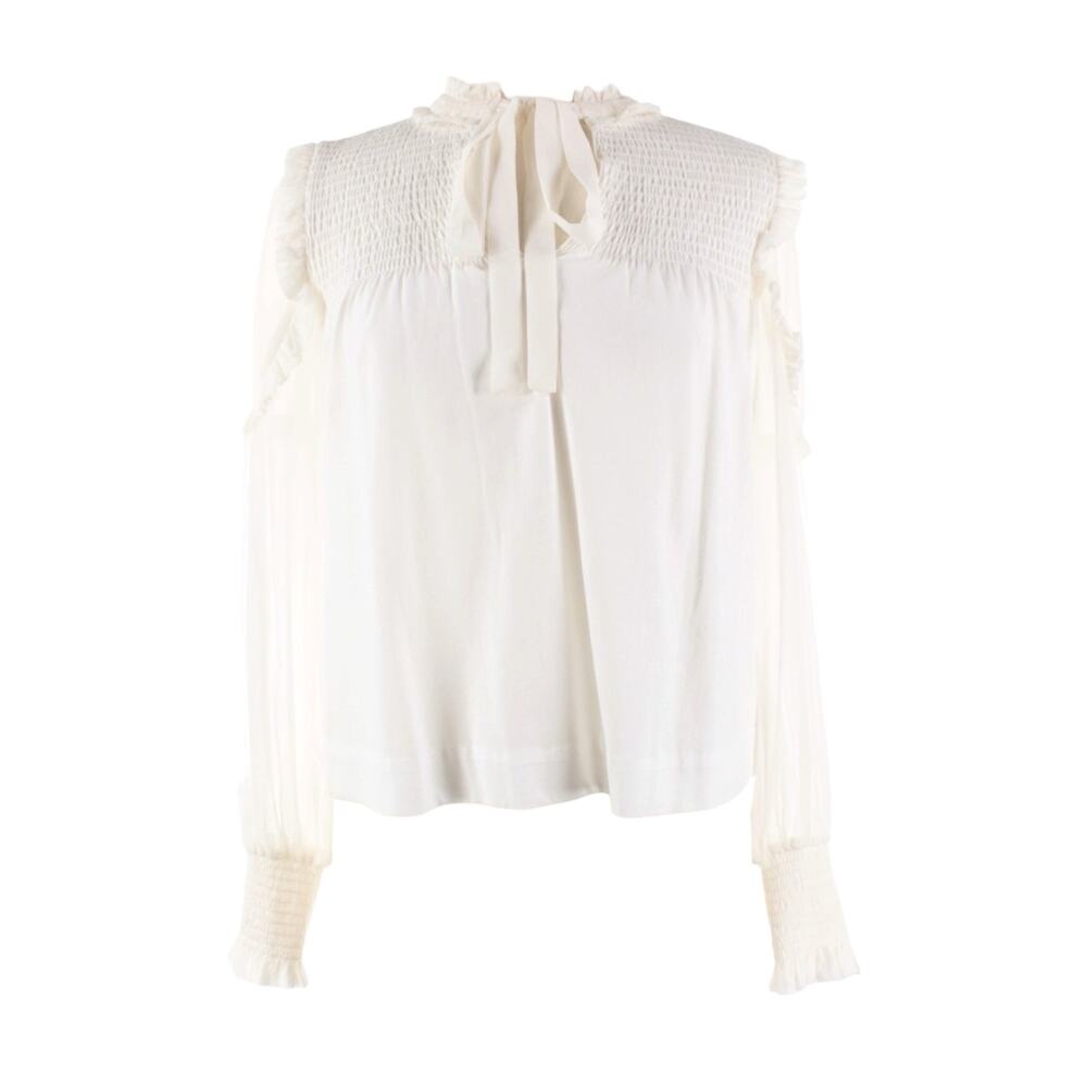 Dorothee Schumacher Playful Volumes Tie Neckline Blouse Size 1 Small
